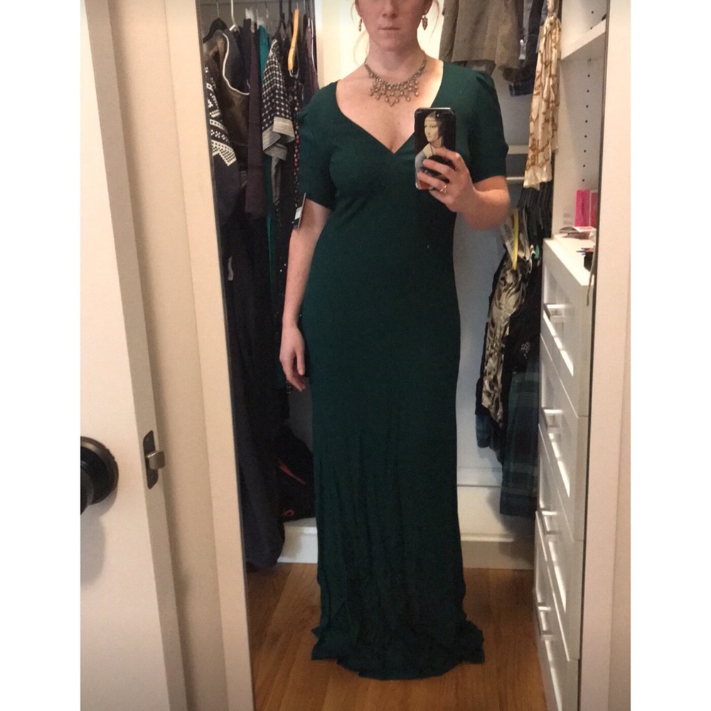 Green formal Reformation dress